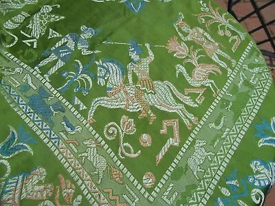 Vintage Green Taj Style Piano Scarf Shawl Table Cloth Saint George Warrior • $80