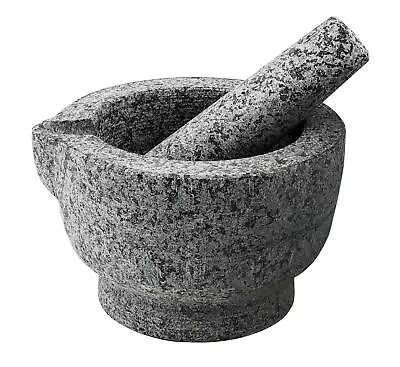 Granite Mortar And Pestle Set – Guacamole Bowl Traditional Molcajete Large 15... • $37.15