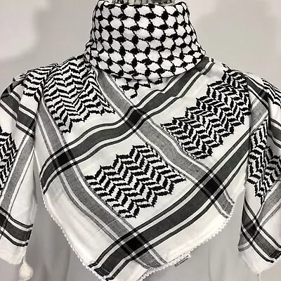 Shemagh Original Made In Palestine Keffiyeh Arab Scarf Kufiya Cotton Hatta Iraqi • $27.99