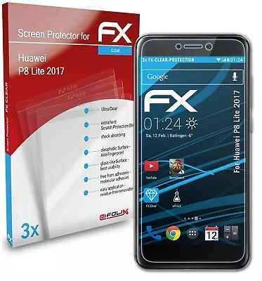 AtFoliX 3x Screen Protection Film For Huawei P8 Lite 2017 Screen Protector Clear • £12.29