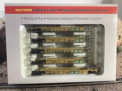 N Scale Walthers 5 Unit Husky Stack Well Car  BNSF BURLINGTON NORTHERN Mtl Cplrs • $79.95