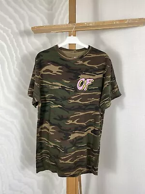 Rare OFWGKTA Tyler Creator Golf Wang T Shirt Camo Donut Logo Vintage Military • $38.50