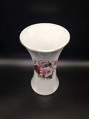£8.99 • Buy Vintage White Ceramic Rose Design Vase 