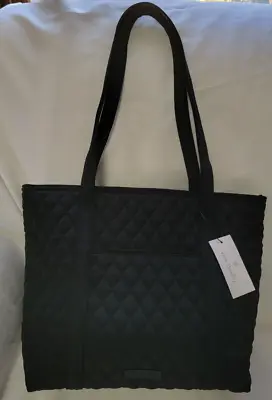 Vera Bradley Small Vera Tote Bag Classic Black Microfiber New With Tags • $89.95