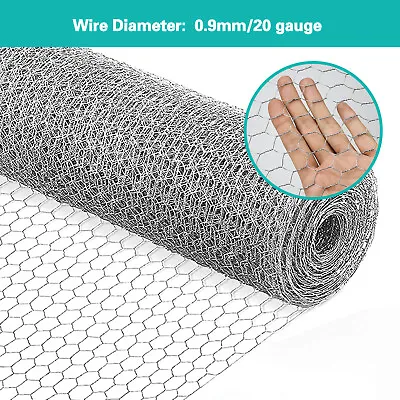 50M×1.2M Galvanized Chicken Woven Wire Mesh Rabbit Netting Garden Barrier Fence • £42.99