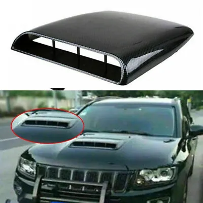 1x Carbon Fiber Style Car Air Flow Intake Scoop Turbo Bonnet Vent Cover Hood • $25.64