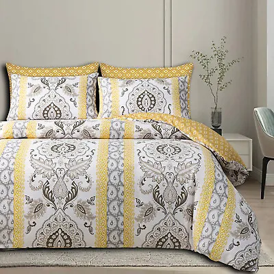 Reversible Single Double King Super King Size Bedding Set With Pillow Cases • £21.99