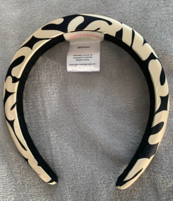 Gorman Black And Cream Silk Padded Headband • $15