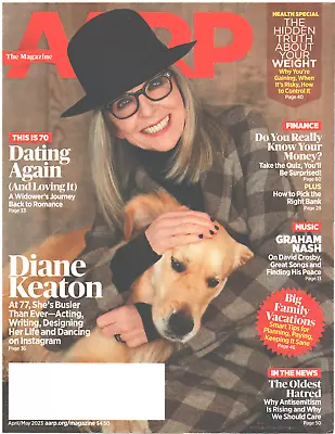 AARP Magazine April May 2023 Diane Keaton Graham Nash Oldest Hatred Antisemitism • $9.99