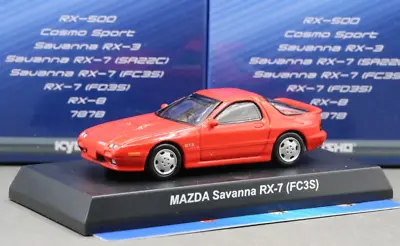 Kyosho 1/64 Rotary Engine Collection Mazda Savanna RX-7 FC3S GT-X 1989 Red • $12