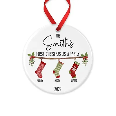 First Christmas As A Family Bauble 1st Xmas As Family Tree Decoration New Baby • £9.99