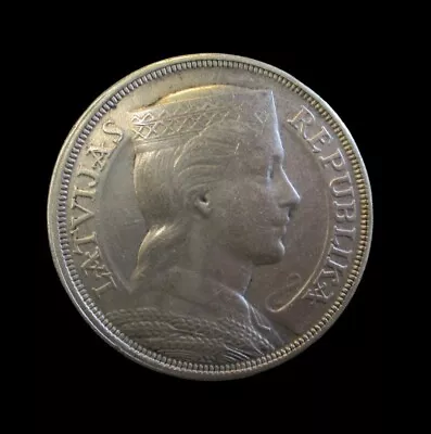 Latvia 5 Lati 1932 Silver Km 9 #4301# • $43.29