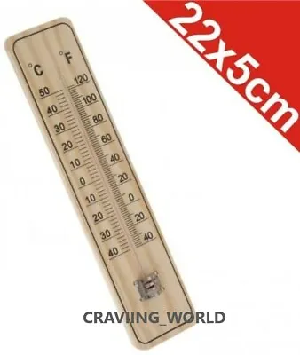 Traditional Wooden Garden Thermometer Wall Mounting With C & F Reading GSTH02  • £2.49