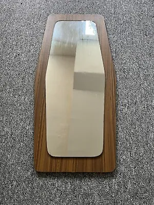 Vintage Mid Century Modern Long Wall Mirror Wood Effect Frame Danish Style • £45