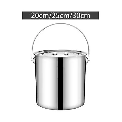 201 Stainless Steel Stock Pot Tall Cooking Pot Milk Bucket With Lid Large • $42.99