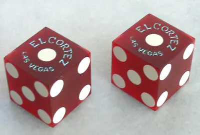 Downtown Vegas El Cortez Fremont St. Casino Vintage Red Dice 19mm Excellent Cond • $11.99