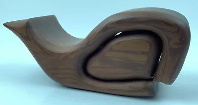 Vintage Handcrafted Native Redwood Whale Figure Sliding Compartment Trinket Box • $36.45