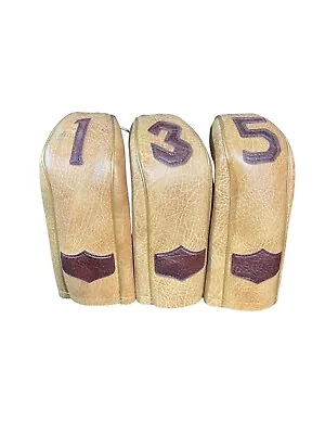 Vintage Leather Golf Club Head Covers 1 3 5 Inside Liners • $29.75