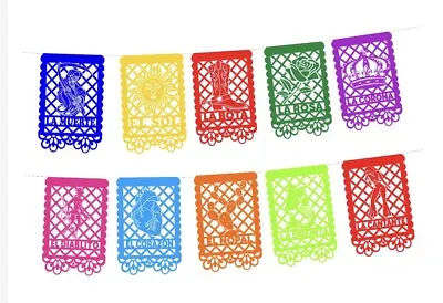 5 De Mayo Party Mexican Banner La Loteria 10 Papel Picado • $9