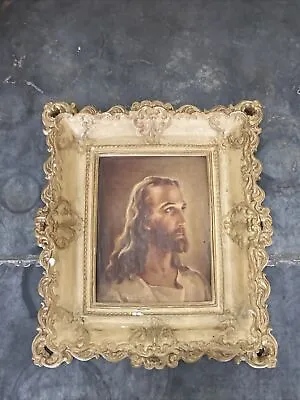 Vintage Framed Jesus Christ Picture 13”x14.5” • $15