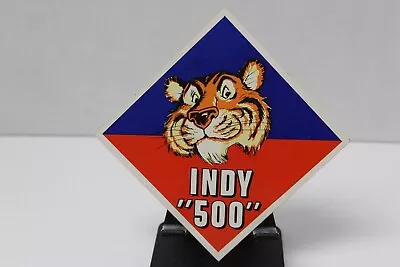 Vintage Indianapolis 500 - Esso Diamond Shaped Sticker With Tiger Mascot • $10