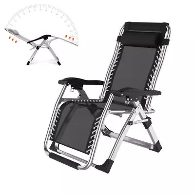 $79.99 • Buy Kingsize Outdoor Folding Reclining Garden Beach Chair Sun Lounger Deck Recliner