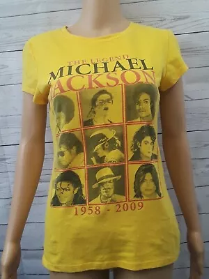 Vtg Michael Jackson Yellow T Shirt Sz XL The Legend Commemorative Pop Icon Photo • $16.52