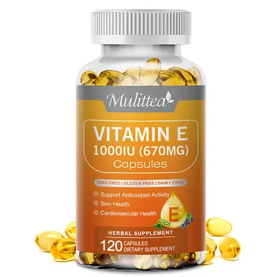 Vitamin E 120 Softgels | Vit E Capsules 1000 IU For Hair Skin Nail Face Health • $15.51