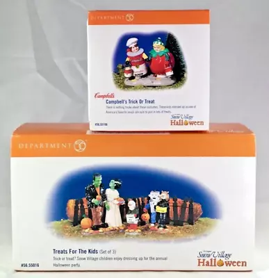 Dept 56 Lot Of 2: TREATS FOR THE KIDS St/3 + CAMPBELL'S TRICK OR TREAT Halloween • $89.95