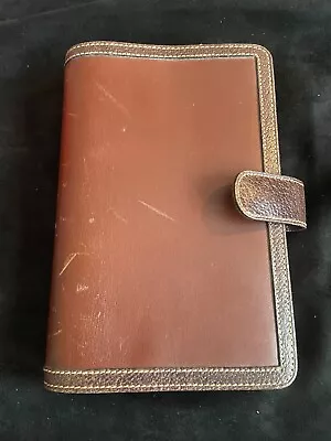 VINTAGE Brown Leather MARK CROSS 6 Ring AGENDA Day PLANNER Notebook • $99