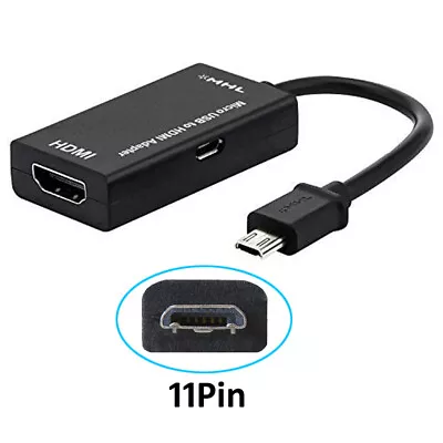 B67 11pin Micro USB Mhl To HDMI Adapter Cable 6 11/16in Smartphone TV Projector • $10.19