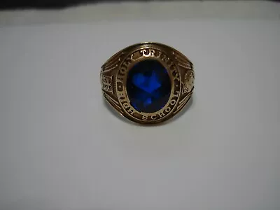 1947 SPES UNICA 10k Gold Holy Trinity High School Blue Stone Signet Ring 10.25 • $384.95