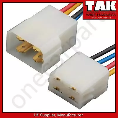 £4.84 • Buy 6.3mm Electrical Multi Connector 4 Pin Blade, Plug, Terminal Block, Pre-Wired