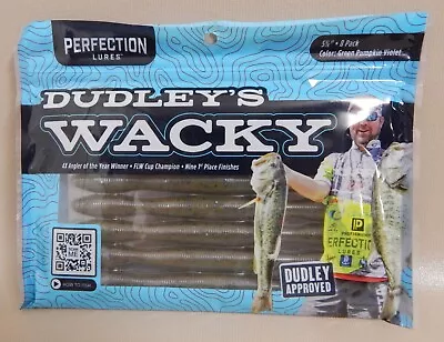 DUDLEY'S WACKY Worms PERFECTION LURE 5 3/8   Green Pumpkin Violet  1 Pack Of 8 • $5.99