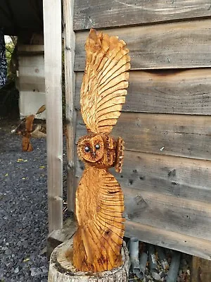 £144.99 • Buy Chainsaw Carved Hardwood Owl In Flight