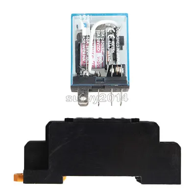 10A AC 220V Coil Power Relay DPDT LY2NJ HH62P HHC68A-2Z With Socket Base New • $3.28