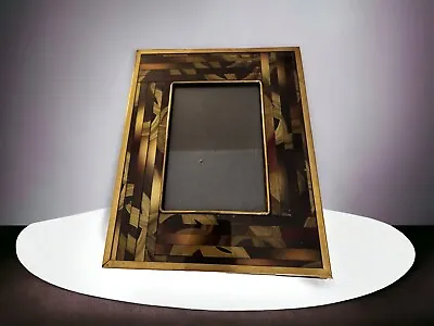 ART DECO Mosaic Glass And Brass Photo Frame 9  X 11   Made In India   • $39.99