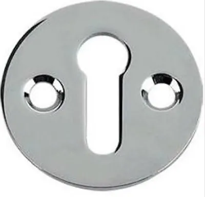 £3.04 • Buy Keyhole Cover Chrome Plain Escutcheon Key Covered Plate Door Lock Cylinder
