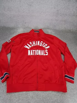 Genuine Merchandise Washington Nationals Jacket Mens 2Xl Red Full Zip Mock Neck • $24.99