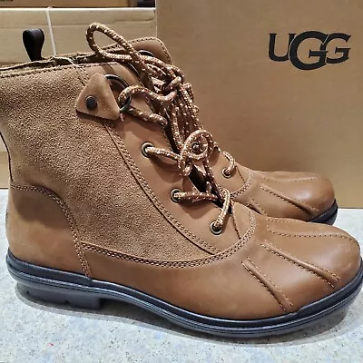 New Womens Sz 10 Chestnut Ugg Hapsburg Duck Waterproof Leather Boots 1120785 • $106.21