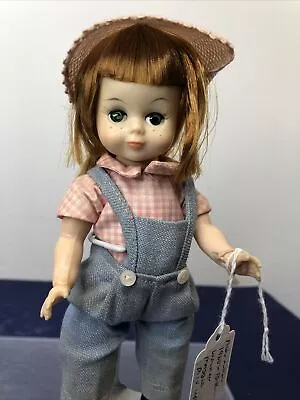 8” Vintage Madame Alexander 1960 Bent Knee Walker Maggie Mix Up Doll Overalls #A • $99.95