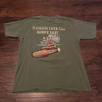 Yuengling Lager 22oz Bomber Night Green Military Graphic Beer T-Shirt Medium • $10