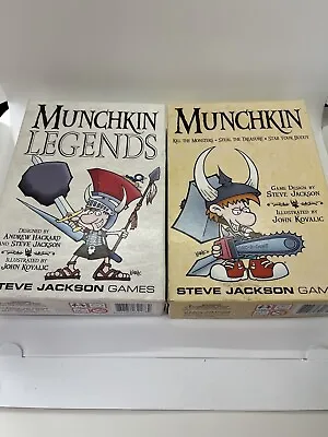 MUNCHKIN Lot Of 2 LEGENDS Card Game 2014 Complete Tabletop Steve Jackson Played • $22.99