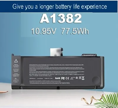 A1382 Battery For Apple MacBook Pro 15  A1286 Early /Late 2011 Mid 2012 77.5Wh • $22.55