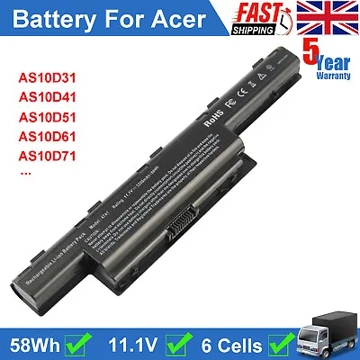 Battery For Acer Aspire 5336 5551 5733 5741 5742 AS10D73 AS10D75 AS10D81 Laptop • £15.89