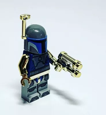 £6.50 • Buy Lego Chrome Plated Gold Blue Mandalorian Jango Fett Star Wars Mini Figure New!!