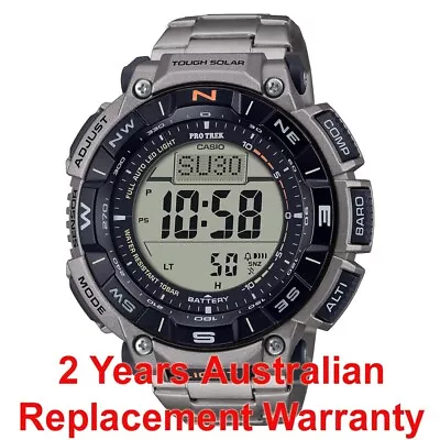 Casio Protrek Prg-340 Tripe Sensor Solar Watch Prg-340t-7 Titanium 2y Warranty • $549.99