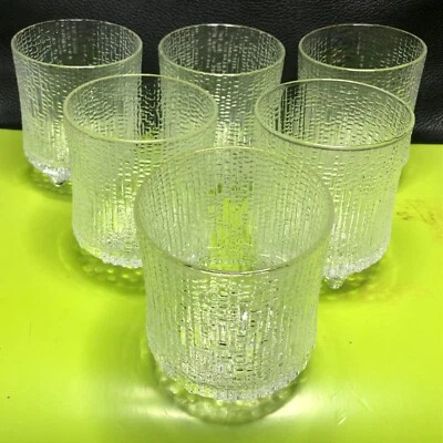 $220 • Buy IITTALA ULTIMA THULE SET 6 TUMBLERS GLASSES TAPIO WIRKKALA SCANDINAVIAN 9cm