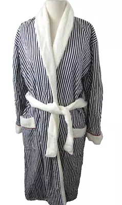 Vintage Lands' End Turkish Mens Size M Striped Terry Lined Robe Tie Close • $39.88