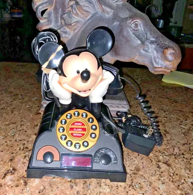 Vintage Disney Mickey Mouse Talking Alarm Clock Radio Telephone • $85